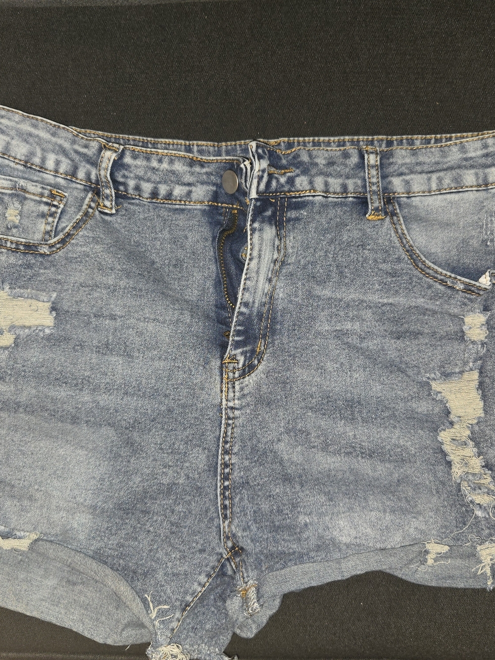 SHEIN Light Blue Distressed Denim Shorts